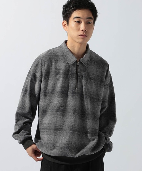 niko and...(ニコアンド)の「ジャガードオンブレハーフZIPプルオーバー(Tシャツ/カットソー・メンズ・ブラック/ブルー/レッド・LARGE/MEDIUM)」の6枚目の写真