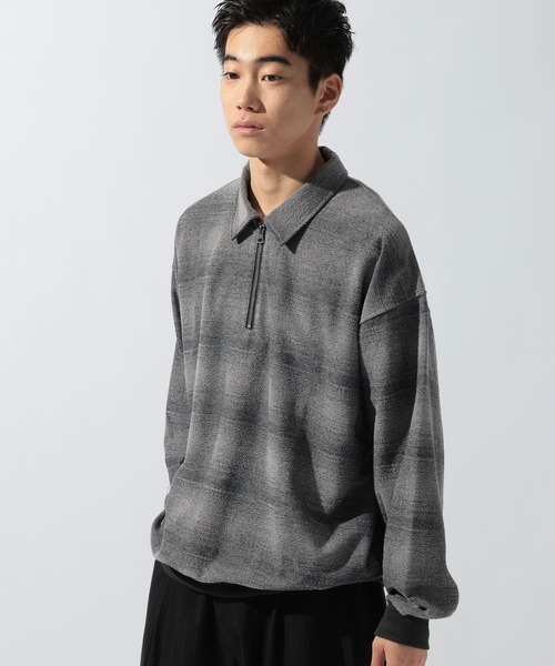 niko and...(ニコアンド)の「ジャガードオンブレハーフZIPプルオーバー(Tシャツ/カットソー・メンズ・ブラック/ブルー/レッド・LARGE/MEDIUM)」の7枚目の写真