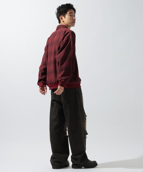 niko and...(ニコアンド)の「ジャガードオンブレハーフZIPプルオーバー(Tシャツ/カットソー・メンズ・ブラック/ブルー/レッド・LARGE/MEDIUM)」の9枚目の写真