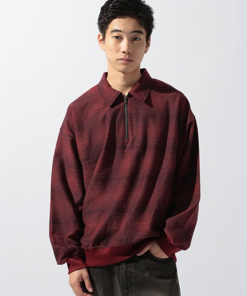 niko and...(ニコアンド)の「ジャガードオンブレハーフZIPプルオーバー(Tシャツ/カットソー・メンズ・ブラック/ブルー/レッド・LARGE/MEDIUM)」の10枚目の写真
