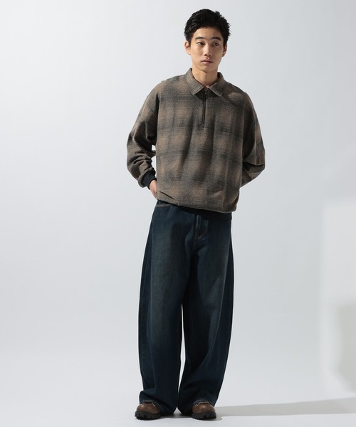 niko and...(ニコアンド)の「ジャガードオンブレハーフZIPプルオーバー(Tシャツ/カットソー・メンズ・ブラック/ブルー/レッド・LARGE/MEDIUM)」の12枚目の写真