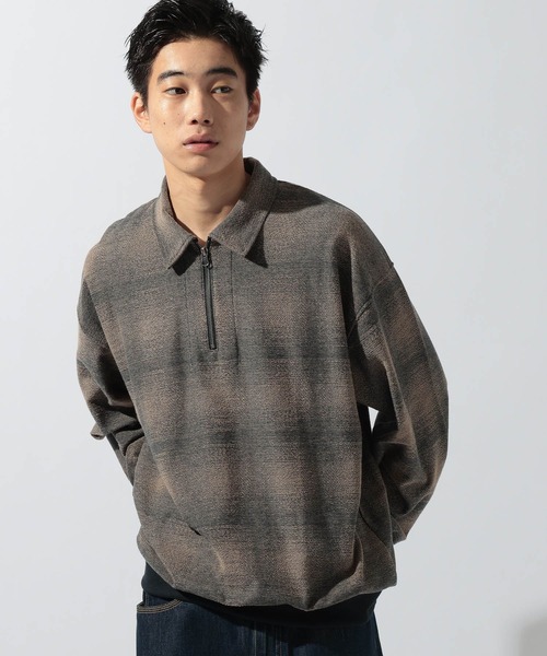 niko and...(ニコアンド)の「ジャガードオンブレハーフZIPプルオーバー(Tシャツ/カットソー・メンズ・ブラック/ブルー/レッド・LARGE/MEDIUM)」の14枚目の写真