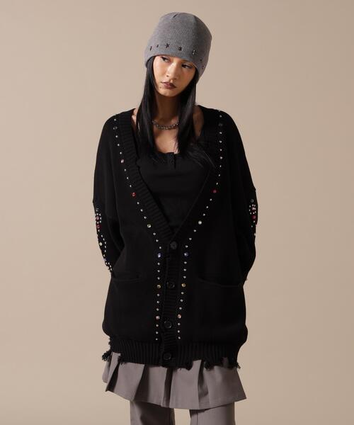 DANKE SCHON（ダンケシェーン）の「DankeSchon/ダンケシェーン/COTTON WJQ STUDS CARDIGAN（カーディガン/ボレロ・メンズ・ブラック/グレー・M/L）」の2枚目の写真