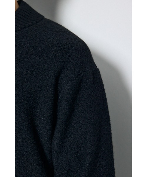 AZUL by moussy(アズールバイマウジー)の「テクスチャーニットジップブルゾン 秋服 冬服(ブルゾン・メンズ・ブラック/ネイビー/ライトグレー・LARGE/MEDIUM)」の10枚目の写真