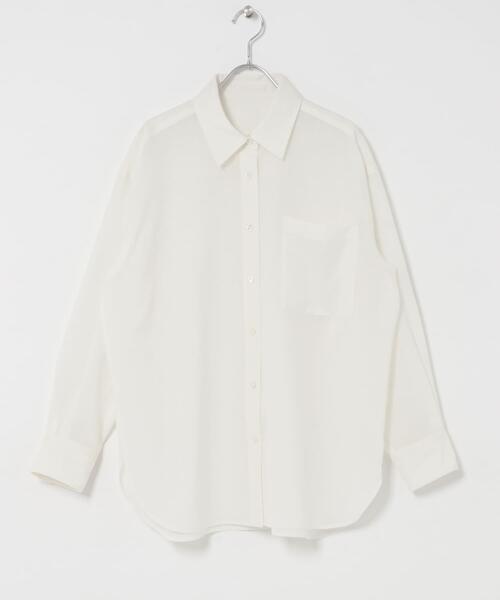 URBAN RESEARCH DOORS(アーバンリサーチドアーズ)の「Wool Blend Basic Shirts(シャツ/ブラウス・レディース・グレー/オフホワイト・FREE)」の9枚目の写真