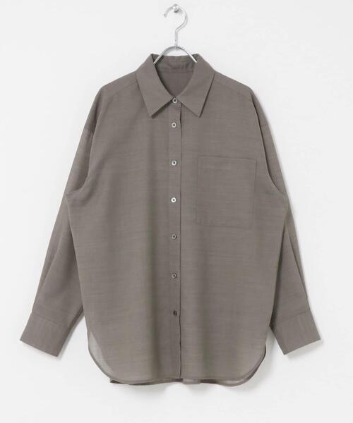 URBAN RESEARCH DOORS(アーバンリサーチドアーズ)の「Wool Blend Basic Shirts(シャツ/ブラウス・レディース・グレー/オフホワイト・FREE)」の16枚目の写真