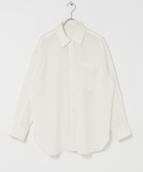 URBAN RESEARCH DOORS（アーバンリサーチドアーズ）の「Wool Blend Basic Shirts（シャツ/ブラウス・レディース・グレー/オフホワイト・FREE）」の15枚目の写真