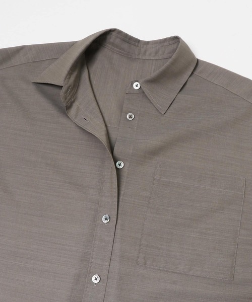 URBAN RESEARCH DOORS（アーバンリサーチドアーズ）の「Wool Blend Basic Shirts（シャツ/ブラウス・レディース・グレー/オフホワイト・FREE）」の7枚目の写真