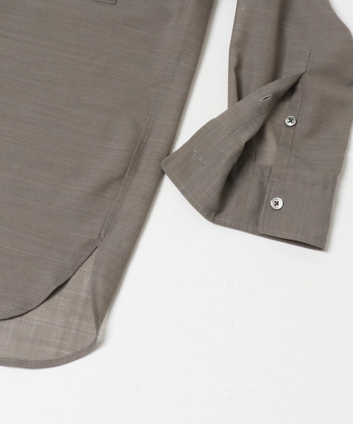 URBAN RESEARCH DOORS（アーバンリサーチドアーズ）の「Wool Blend Basic Shirts（シャツ/ブラウス・レディース・グレー/オフホワイト・FREE）」の6枚目の写真