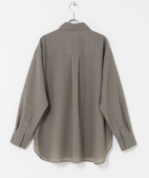 URBAN RESEARCH DOORS（アーバンリサーチドアーズ）の「Wool Blend Basic Shirts（シャツ/ブラウス・レディース・グレー/オフホワイト・FREE）」の5枚目の写真