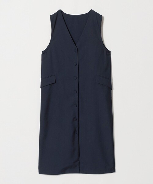 A DAY IN THE LIFE UNITED ARROWS(アデイインザライフユナイテッドアローズ)の「ボタン Vネック ジャンパースカート 2WAY -ウォッシャブル- <A DAY IN THE LIFE>(ワンピース・レディース・ネイビー/グレー系/ブラック・FREE)」の3枚目の写真