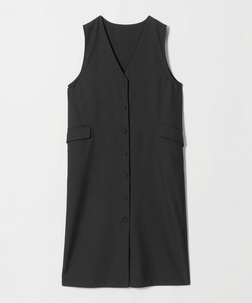 A DAY IN THE LIFE UNITED ARROWS(アデイインザライフユナイテッドアローズ)の「ボタン Vネック ジャンパースカート 2WAY -ウォッシャブル- <A DAY IN THE LIFE>(ワンピース・レディース・ネイビー/グレー系/ブラック・FREE)」の2枚目の写真