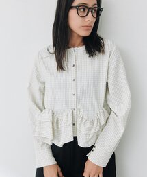 RIVE DROITE | 【WEB限定/2WAY】チェックペプラムシャツ(秋服)(シャツ/ブラウス)