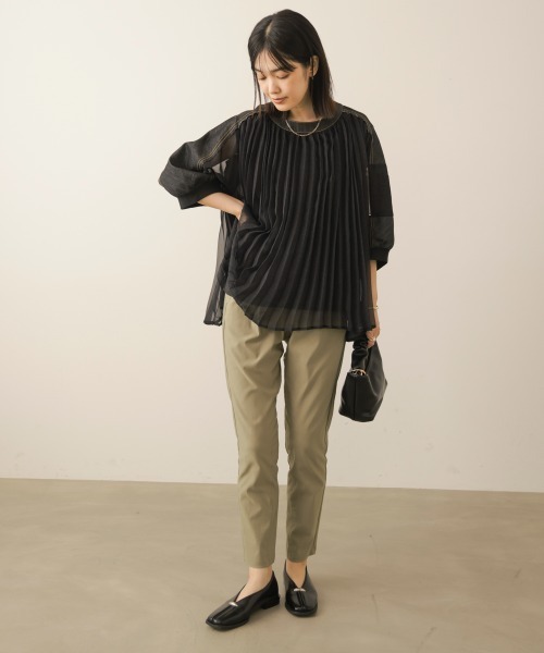Bou Jeloud（ブージュルード）の「デニムシアープリーツブラウス（シャツ/ブラウス・レディース・インディゴブルー/ブラック・38）」の4枚目の写真
