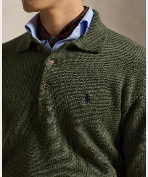 POLO RALPH LAUREN(ポロ ラルフ ローレン)の「リラックス フィット ケーブル コットン Polo セーター(ニット/セーター・メンズ・グリーン系2・S/M/L)」の5枚目の写真
