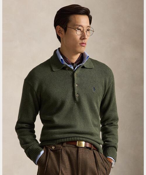 POLO RALPH LAUREN(ポロ ラルフ ローレン)の「リラックス フィット ケーブル コットン Polo セーター(ニット/セーター・メンズ・グリーン系2・S/M/L)」の4枚目の写真