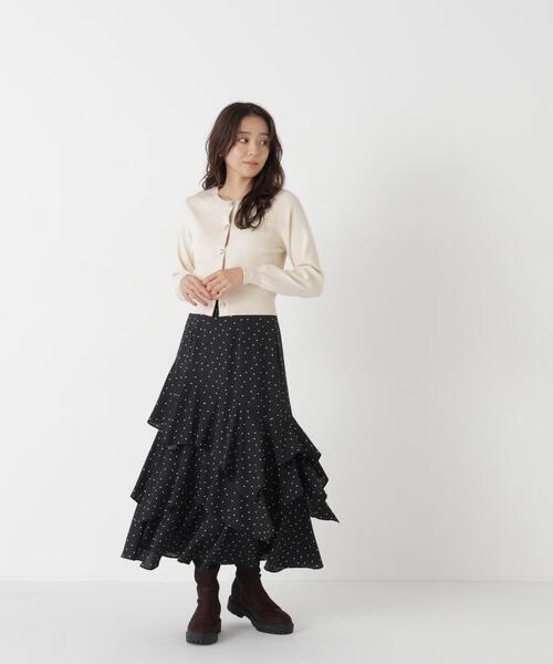 NATURAL BEAUTY BASIC(ナチュラルビューティーベーシック)の「ニュアンスボタンカーディガン(カーディガン/ボレロ・レディース・ライトグリーン/ブラック/オフホワイト・FREE)」の10枚目の写真