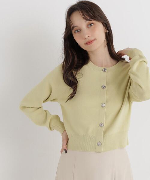 NATURAL BEAUTY BASIC(ナチュラルビューティーベーシック)の「ニュアンスボタンカーディガン(カーディガン/ボレロ・レディース・ライトグリーン/ブラック/オフホワイト・FREE)」の17枚目の写真