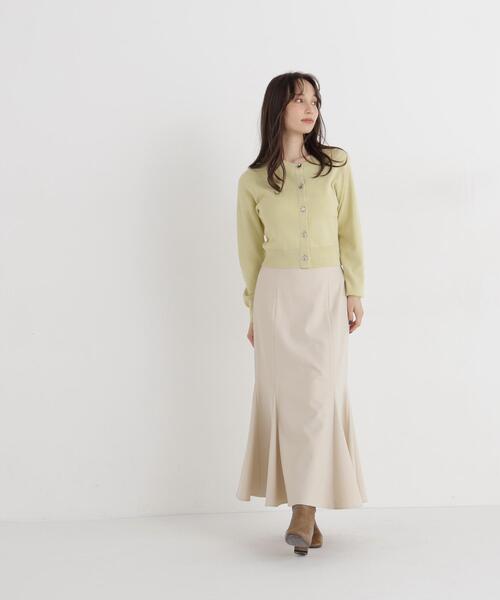 NATURAL BEAUTY BASIC(ナチュラルビューティーベーシック)の「ニュアンスボタンカーディガン(カーディガン/ボレロ・レディース・ライトグリーン/ブラック/オフホワイト・FREE)」の18枚目の写真