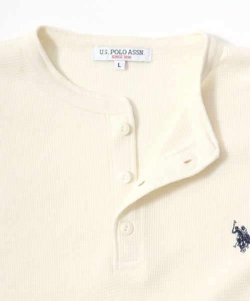 U.S. POLO ASSN.(ユーエスポロアッスン)の「U.S.POLO ASSN.(ユーエスポロアッスン)ヘンリーネック サーマルロンT/ワッフル長袖Tシャツ/ビッグシルエット(Tシャツ/カットソー・メンズ・ホワイト/ブラック/ネイビー/グレー・LL/M/L)」の18枚目の写真