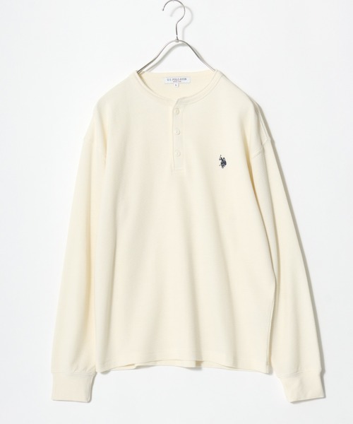 U.S. POLO ASSN.(ユーエスポロアッスン)の「U.S.POLO ASSN.(ユーエスポロアッスン)ヘンリーネック サーマルロンT/ワッフル長袖Tシャツ/ビッグシルエット(Tシャツ/カットソー・メンズ・ホワイト/ブラック/ネイビー/グレー・LL/M/L)」の14枚目の写真