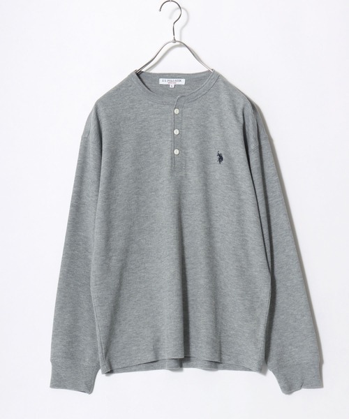U.S. POLO ASSN.(ユーエスポロアッスン)の「U.S.POLO ASSN.(ユーエスポロアッスン)ヘンリーネック サーマルロンT/ワッフル長袖Tシャツ/ビッグシルエット(Tシャツ/カットソー・メンズ・ホワイト/ブラック/ネイビー/グレー・LL/M/L)」の9枚目の写真