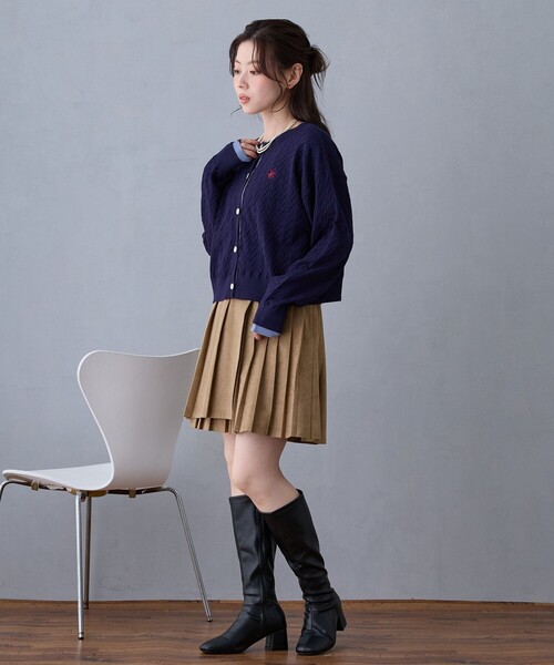 NICOLE CLUB(ニコル クラブ)の「ラッププリーツスカート(スカート・レディース・ブラウン/ベージュ/グリーン・M)」の11枚目の写真