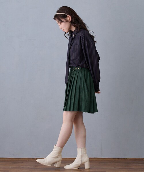 NICOLE CLUB(ニコル クラブ)の「ラッププリーツスカート(スカート・レディース・ブラウン/ベージュ/グリーン・M)」の12枚目の写真