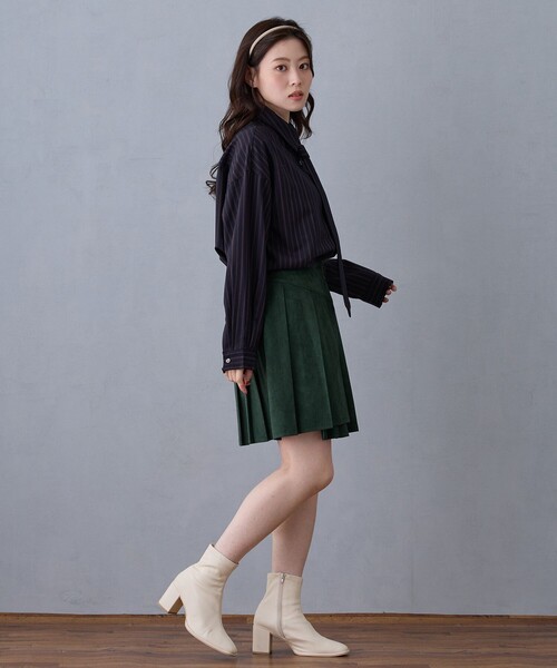 NICOLE CLUB(ニコル クラブ)の「ラッププリーツスカート(スカート・レディース・ブラウン/ベージュ/グリーン・M)」の14枚目の写真
