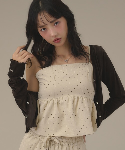 apres jour mignon（アプレジュールミニョン）の「【セットアップ可能】アソートキャミ（キャミソール・レディース・ブラウン系その他/ブラック/アイボリー/ダークブラウン/ブラック系その他2・LARGE/フリー）」の9枚目の写真
