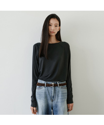 Sheer button raglan t-shirt