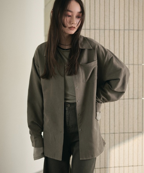 LAULEN(ローレン)の「back buckle suede touch shirt/バックバックルスエードタッチシャツ(シャツ/ブラウス・レディース・カーキ/ブラウン・FREE)」の17枚目の写真