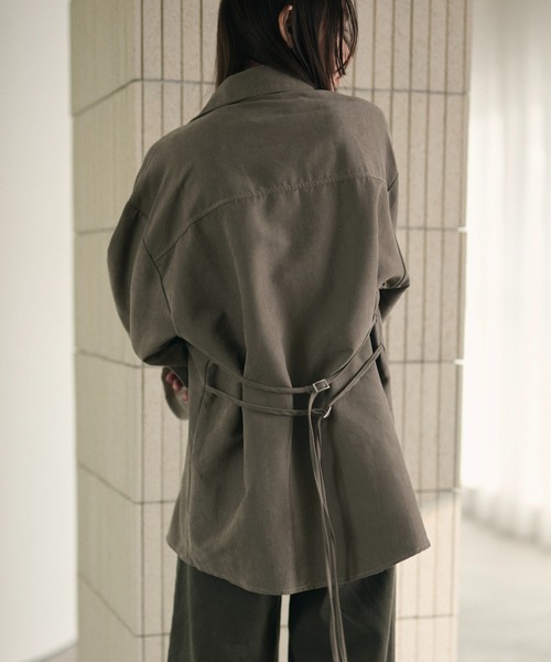 LAULEN(ローレン)の「back buckle suede touch shirt/バックバックルスエードタッチシャツ(シャツ/ブラウス・レディース・カーキ/ブラウン・FREE)」の20枚目の写真