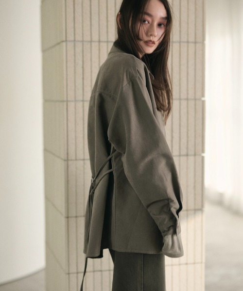 LAULEN(ローレン)の「back buckle suede touch shirt/バックバックルスエードタッチシャツ(シャツ/ブラウス・レディース・カーキ/ブラウン・FREE)」の21枚目の写真