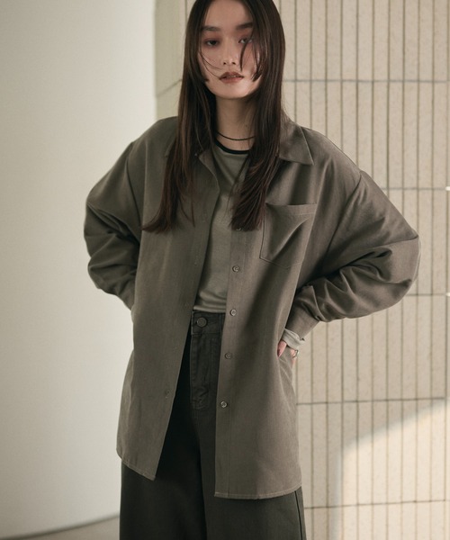 LAULEN(ローレン)の「back buckle suede touch shirt/バックバックルスエードタッチシャツ(シャツ/ブラウス・レディース・カーキ/ブラウン・FREE)」の22枚目の写真