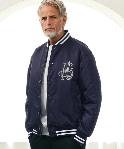 Maison code 13(メゾンコードサーティーン)の「mj11808- Nylon Twill Stadium Jacket スタジアムジャケット(M26W-26)(スタジャン・メンズ・ネイビー/ブラック・M/S/L/XL)」の14枚目の写真