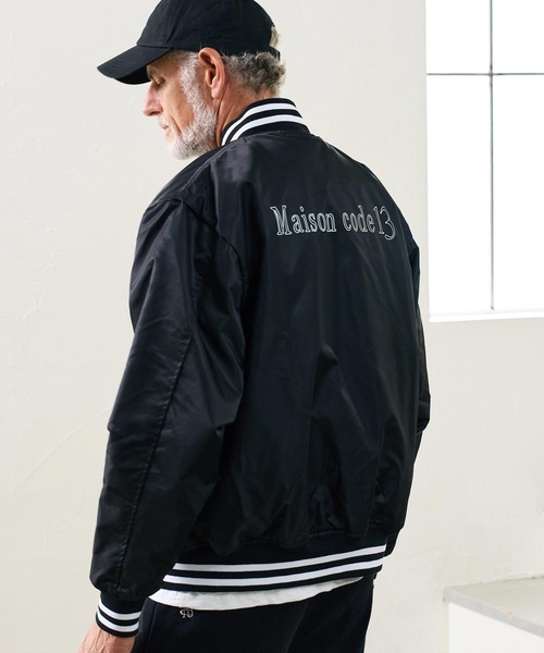 Maison code 13(メゾンコードサーティーン)の「mj11808- Nylon Twill Stadium Jacket スタジアムジャケット(M26W-26)(スタジャン・メンズ・ネイビー/ブラック・M/S/L/XL)」の20枚目の写真