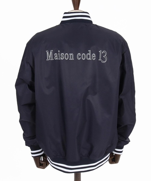 Maison code 13(メゾンコードサーティーン)の「mj11808- Nylon Twill Stadium Jacket スタジアムジャケット(M26W-26)(スタジャン・メンズ・ネイビー/ブラック・M/S/L/XL)」の6枚目の写真