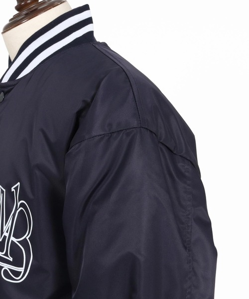 Maison code 13(メゾンコードサーティーン)の「mj11808- Nylon Twill Stadium Jacket スタジアムジャケット(M26W-26)(スタジャン・メンズ・ネイビー/ブラック・M/S/L/XL)」の8枚目の写真