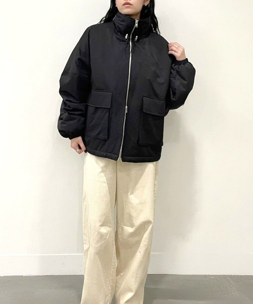 Human 2nd Occasion（ヒューマンセカンドオケージョン）の「ナイロン混 ツイル中綿 スタンドカラー ブルゾン（ブルゾン・レディース・ブラック/ナチュラル・FREE）」の13枚目の写真