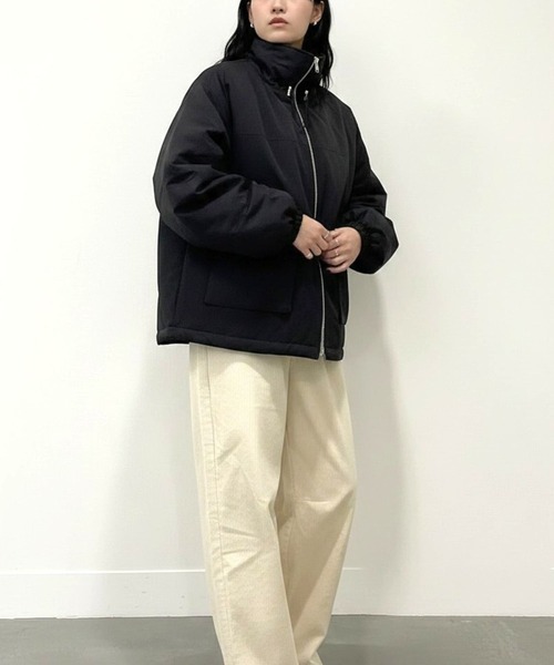 Human 2nd Occasion（ヒューマンセカンドオケージョン）の「ナイロン混 ツイル中綿 スタンドカラー ブルゾン（ブルゾン・レディース・ブラック/ナチュラル・FREE）」の12枚目の写真
