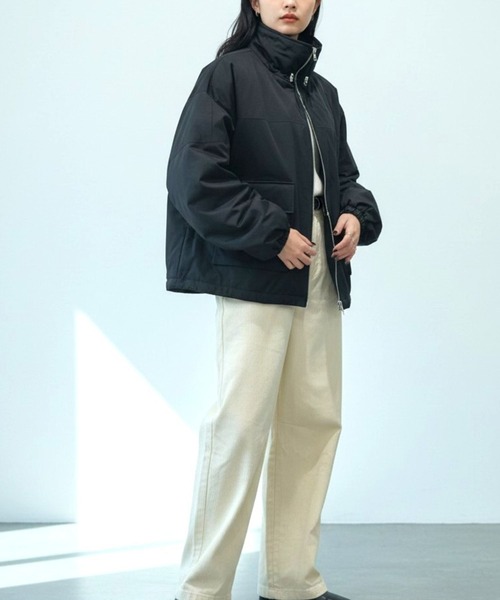 Human 2nd Occasion（ヒューマンセカンドオケージョン）の「ナイロン混 ツイル中綿 スタンドカラー ブルゾン（ブルゾン・レディース・ブラック/ナチュラル・FREE）」の14枚目の写真