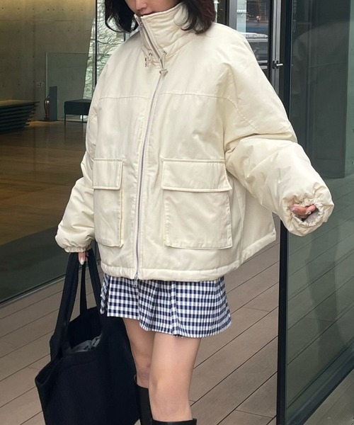 Human 2nd Occasion（ヒューマンセカンドオケージョン）の「ナイロン混 ツイル中綿 スタンドカラー ブルゾン（ブルゾン・レディース・ブラック/ナチュラル・FREE）」の16枚目の写真