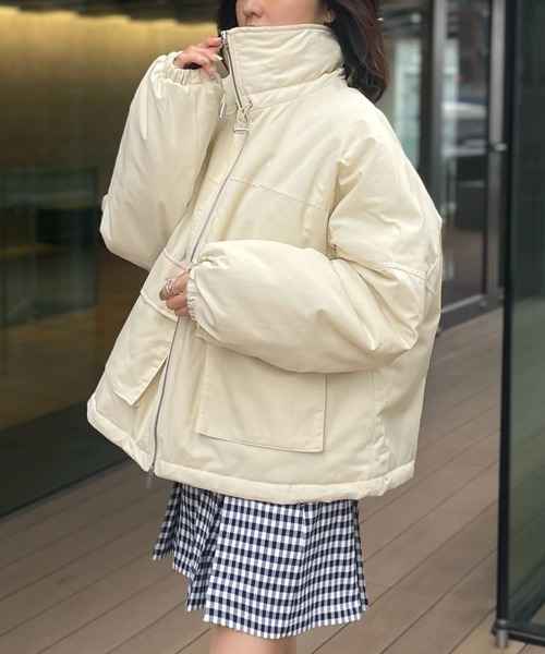 Human 2nd Occasion（ヒューマンセカンドオケージョン）の「ナイロン混 ツイル中綿 スタンドカラー ブルゾン（ブルゾン・レディース・ブラック/ナチュラル・FREE）」の17枚目の写真