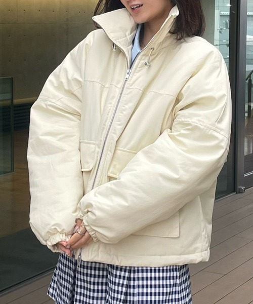 Human 2nd Occasion（ヒューマンセカンドオケージョン）の「ナイロン混 ツイル中綿 スタンドカラー ブルゾン（ブルゾン・レディース・ブラック/ナチュラル・FREE）」の19枚目の写真