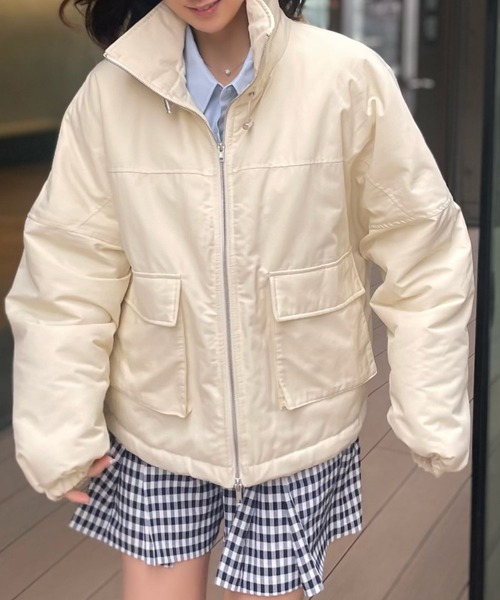 Human 2nd Occasion（ヒューマンセカンドオケージョン）の「ナイロン混 ツイル中綿 スタンドカラー ブルゾン（ブルゾン・レディース・ブラック/ナチュラル・FREE）」の21枚目の写真