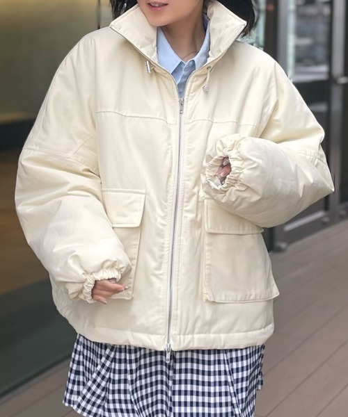 Human 2nd Occasion（ヒューマンセカンドオケージョン）の「ナイロン混 ツイル中綿 スタンドカラー ブルゾン（ブルゾン・レディース・ブラック/ナチュラル・FREE）」の22枚目の写真