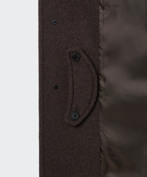 MUSINSA STANDARD（ムシンサスタンダード）の「カシミヤブレンドオーバーサイズミニマルバルマカンコート[ヘッダーブラウン]（ダッフルコート・メンズ・その他・LARGE/X-LARGE/2XL/MEDIUM）」の6枚目の写真