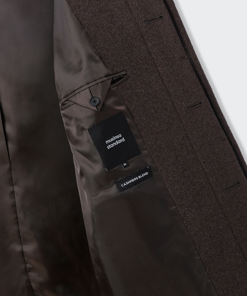MUSINSA STANDARD（ムシンサスタンダード）の「カシミヤブレンドオーバーサイズミニマルバルマカンコート[ヘッダーブラウン]（ダッフルコート・メンズ・その他・LARGE/X-LARGE/2XL/MEDIUM）」の10枚目の写真