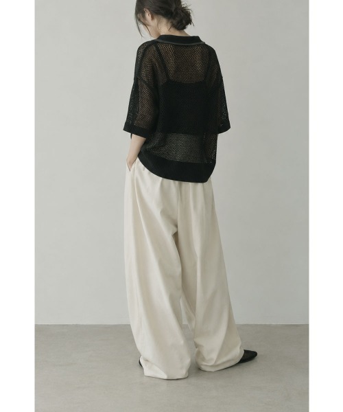 marjour(マージュール)の「LINE MESH POLO KNIT(ニット/セーター・レディース・ブラック/ブラウン・M)」の8枚目の写真